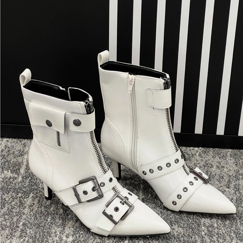 Moonbeam Faux Leather Strappy Booties